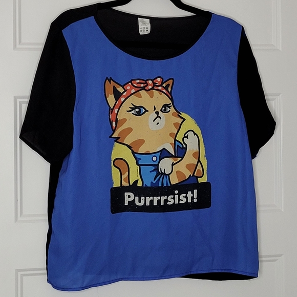 Women's Cat Purrist Blouse Large - Picture 1 of 3